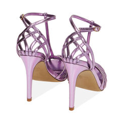 Sandali cage viola laminato, tacco 10 cm, Primadonna, 212174226LMVIOL035, 003 preview