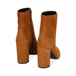 Ankle boots cuoio in camoscio, tacco 9 cm , SPECIAL WEEK, 16D600203CMCUOI035, 004 preview