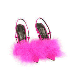 Décolleté fucsia con piume, tacco 9,5 cm , Primadonna, 202126320LYFUCS037, 002a