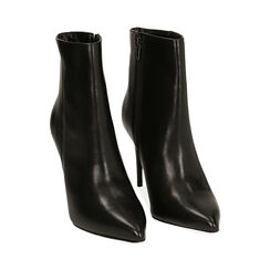 Ankle boots neri in pelle di vitello, tacco 9,50 cm , SALDI, 16D600402VINERO035, 002 preview