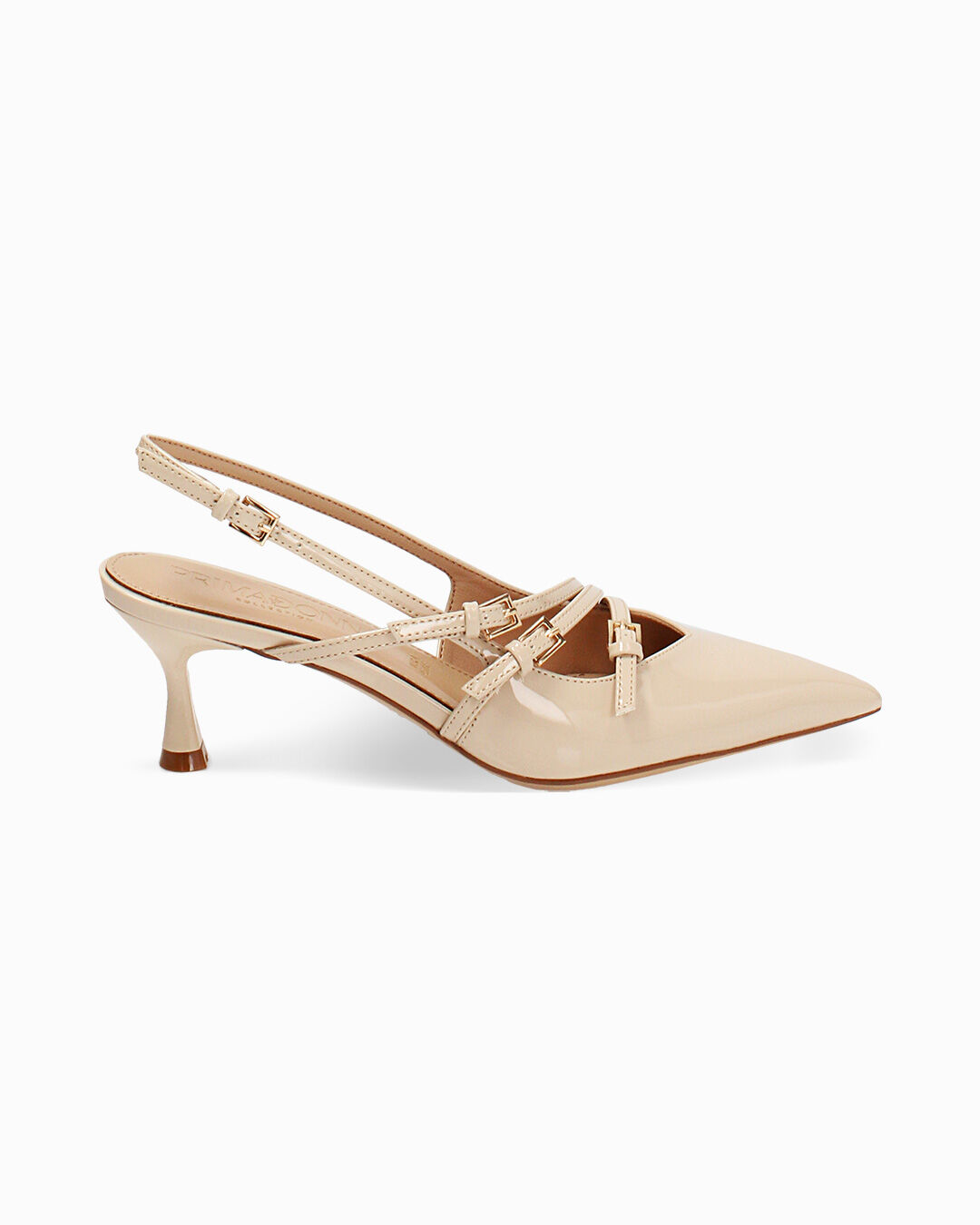 Décolleté slingback beige tacco 6 cm