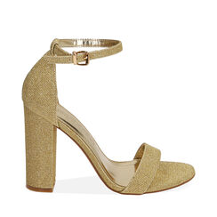Sandalias oro con purpurina, tacón de 10,5 cm, Primadonna, 192706086GLOROG035, 001a