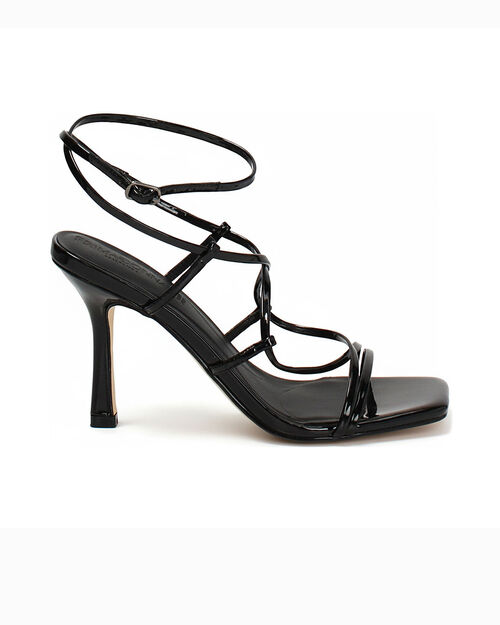 Sandali neri con tacco 9 cm, BLACK