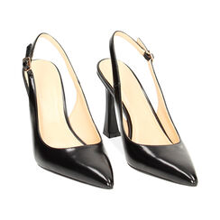 Décolleté slingback abrasivate nere, tacco 9,5 cm, Primadonna, 232193501ABNERO035, 002 preview