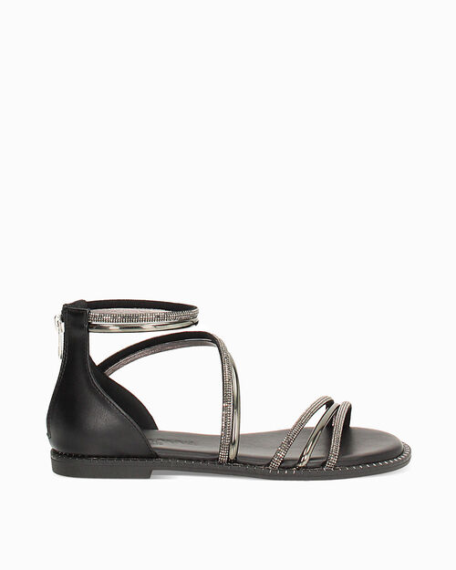 ZAPATOS FLAT ESPEJO PIEDRAS NERO, BLACK