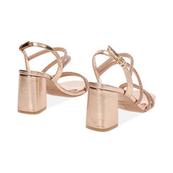 Sandalo donna rosa-oro da sera, tacco largo 7,5 cm, Primadonna, 254946303LPRAOR035, 004 preview