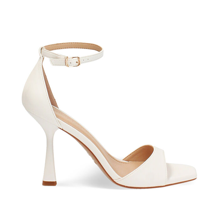 Sandales blanches talon 9,5 cm, Primadonna, 274961217EPBIAN035