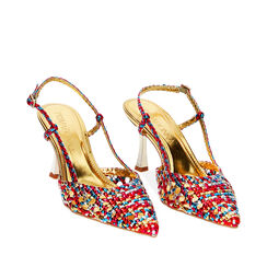 Décolleté slingback multicolor laminate, tacco 8 cm, Primadonna, 232136310LMMULT035, 002a