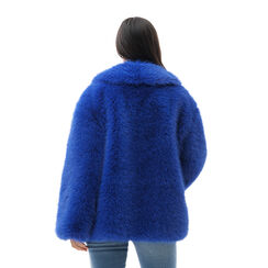 Cappotto in pelo sintetico blu cobalto a manica lunga, Primadonna, 24B424510FUBLCOI, 002 preview