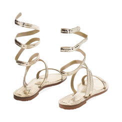 Sandali bassi oro in pitone, Primadonna, 234986611PTOROG037, 003 preview
