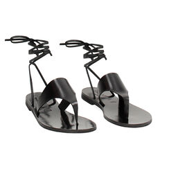 Sandales basses femme noires en vachette, Primadonna, 25B816001VANERO035, 003 preview