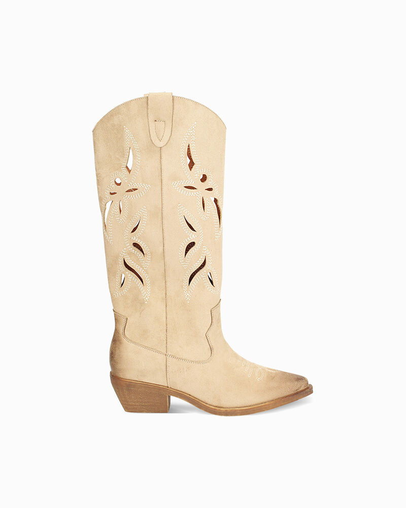 Botas de mujer taupe en microfibra image number null