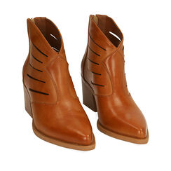 Botines coñac, tacón 6,5 cm, 193033022EPCOGN036, 002a