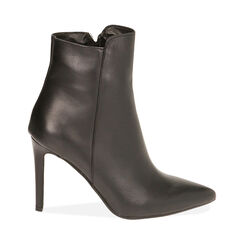 Ankle boots neri in pelle, tacco 10 cm , Primadonna, 20A565022PENERO035, 001 preview