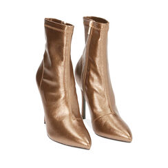 Ankle boots bronzo laminato, tacco 11 cm , SALDI, 182146830LMBRON036, 002a