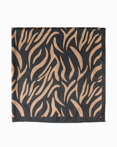 Foulard nero-marrone con design elegante, MULTI COLOR