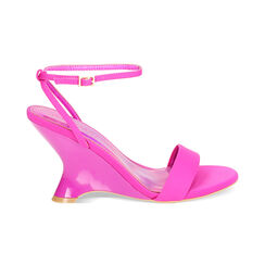 Sandali fucsia in lycra, zeppa 9 cm, Primadonna, 232105404LYFUCS035, 001 preview