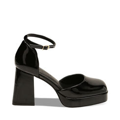 WOMEN SHOES OPEN SHANK SYNTHETIC PATENT, Primadonna, 224878107VENERO037, 001a
