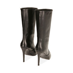 Ankle boots neri in pelle, tacco stiletto 10 cm , Primadonna, 20A565006PENERO035, 003 preview