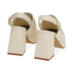 Sabot panna in pelle, tacco 9 cm , Primadonna, 19L640071PEPANN035, 003 preview