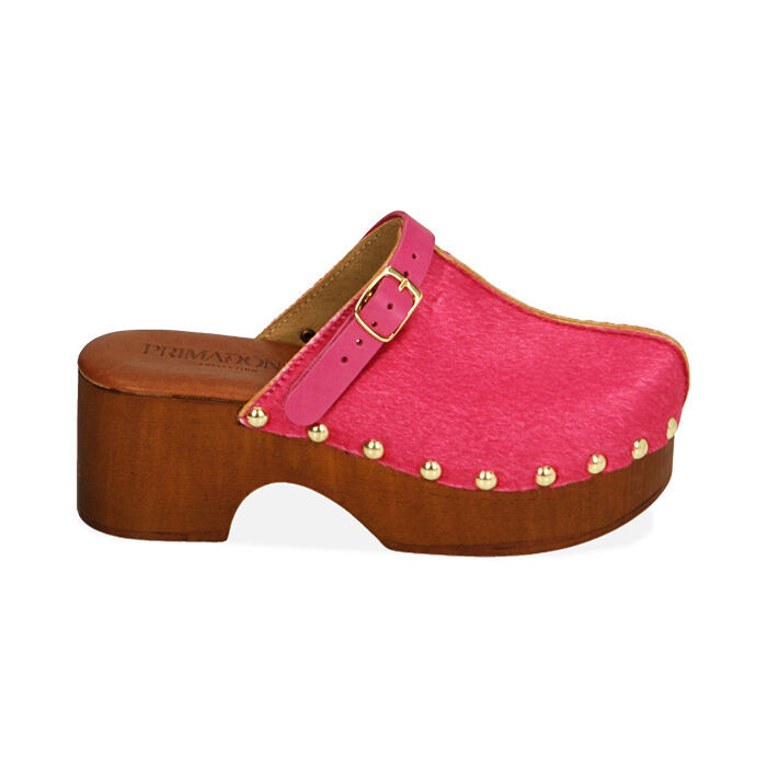 Clogs femme fuchsia en cheval talon 6 cm Primadonna Collection