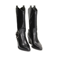 Botas vaqueras negras con hebillas, Primadonna, 233073128EPNERO035, 002a