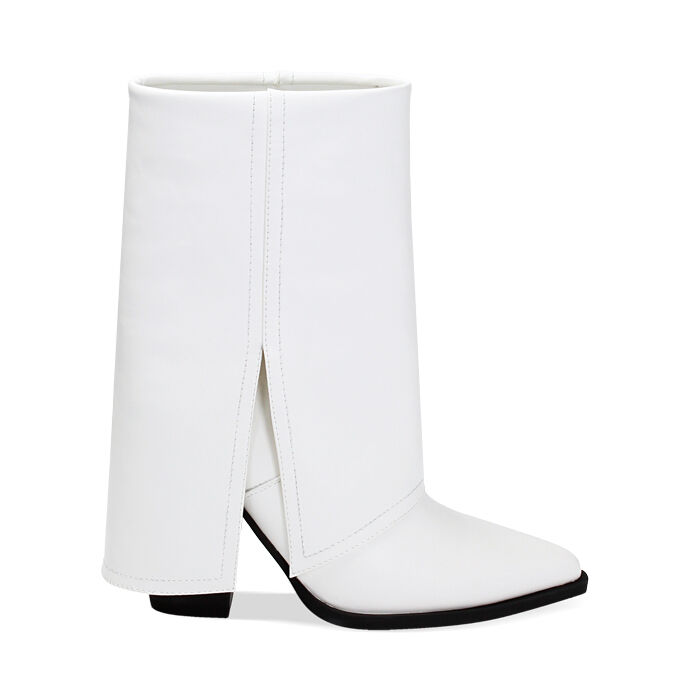 Tronchetti bianchi, tacco 9,5 cm, Primadonna, 233086307EPBIAN038