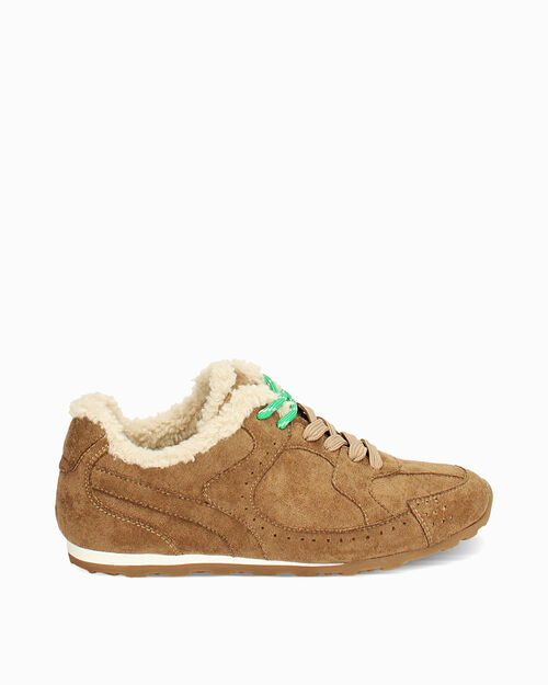 Sneakers taupe con fodera in pelo sintetico, TAUPE