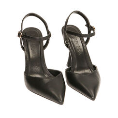 Décolleté slingback nere, tacco 9,5 cm, Primadonna, 212126321EPNERO035, 002a