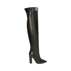 Stivali overknee neri, tacco 9,5 cm , Primadonna, 203072301EPNERO036, 001 preview