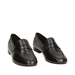 Mocassins noirs en cuir, 237726317PENERO036, 002a