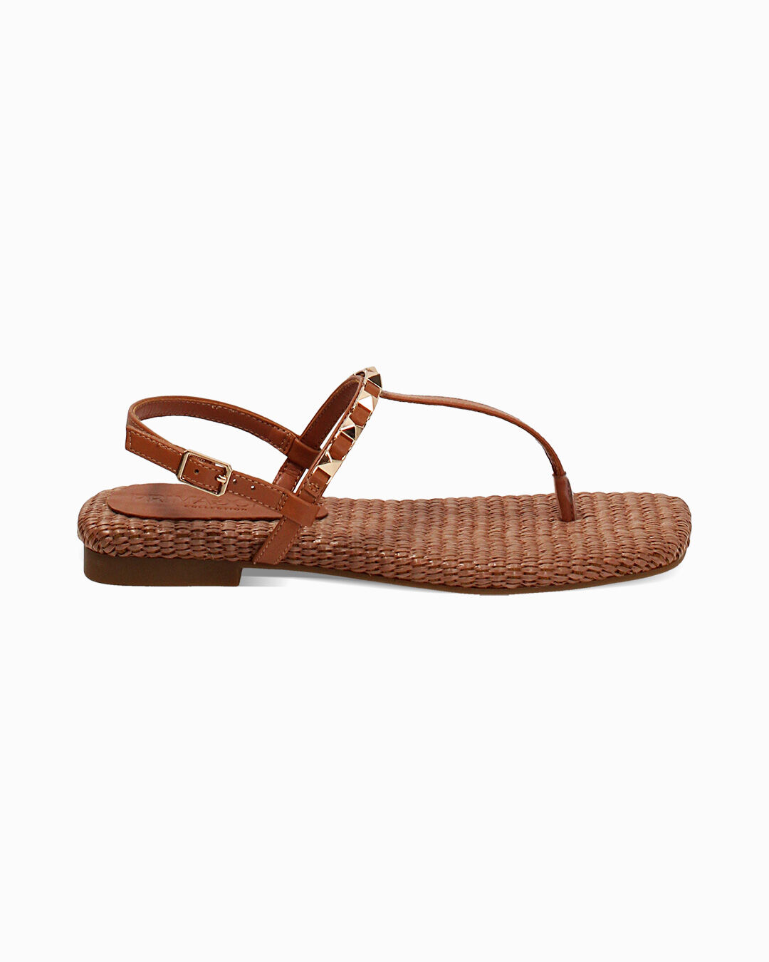 Sandali bassi cognac eleganti
