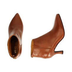 Ankle boots cognac in pelle, tacco 7 cm  , SPECIAL SALE, 18A560030PECOGN036, 003 preview