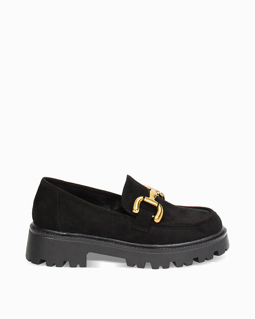 ZAPATOS MOCASIN MICROFIBRA NERO, BLACK
