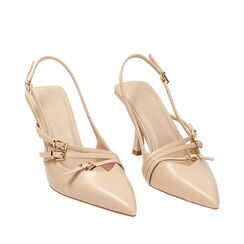Zapatos de tacón destalonados beige, Special Price, 232161225EPBEIG037, 002a