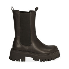 Chelsea boots neri, tacco 5,5 cm , SALDI, 180614805EPNERO037, 001a