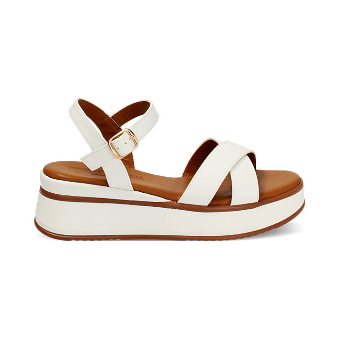 Zeppe donna bianche basic, Primadonna, 254991730EPBIAN035
