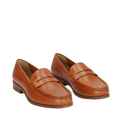 Mocassini cognac in pelle, Primadonna, 23N501282PECOGN036, 002a