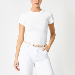 Cinturón de mujer beige estrecho, Primadonna, 25B413456EPBEIGUNI, 002a
