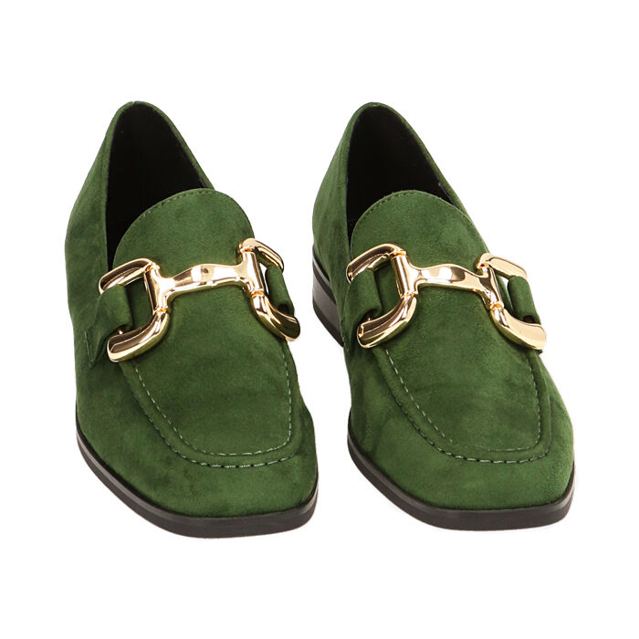 Mocassini donna flat verdi in microfibra Primadonna Collection
