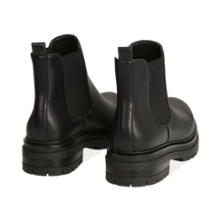 Chelsea boots neri in eco-pelle, tacco 4,5 cm , Scarpe, 140618191EPNERO036, 004 preview