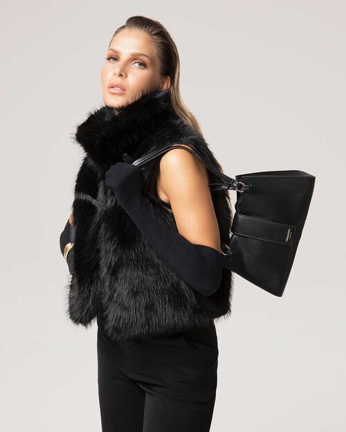 Bolso de mano negro elegante, BLACK