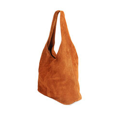 Borsa a spalla donna camoscio cognac, Primadonna, 240802577CMCOGNUNI, 002a