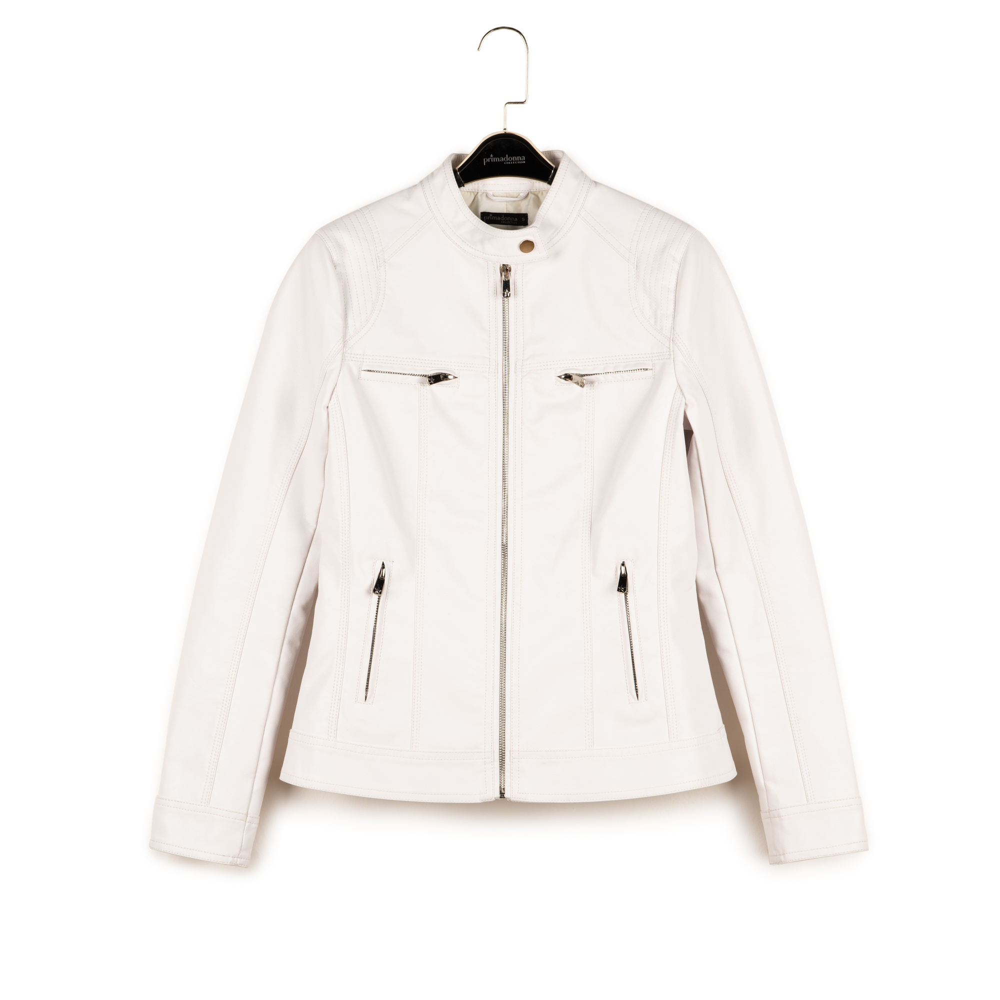 Veste simili cuir blanche clearance