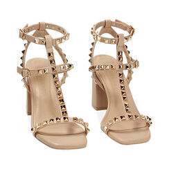 Sandalias con tacón beige, 234906537EPBEIG037, 002a