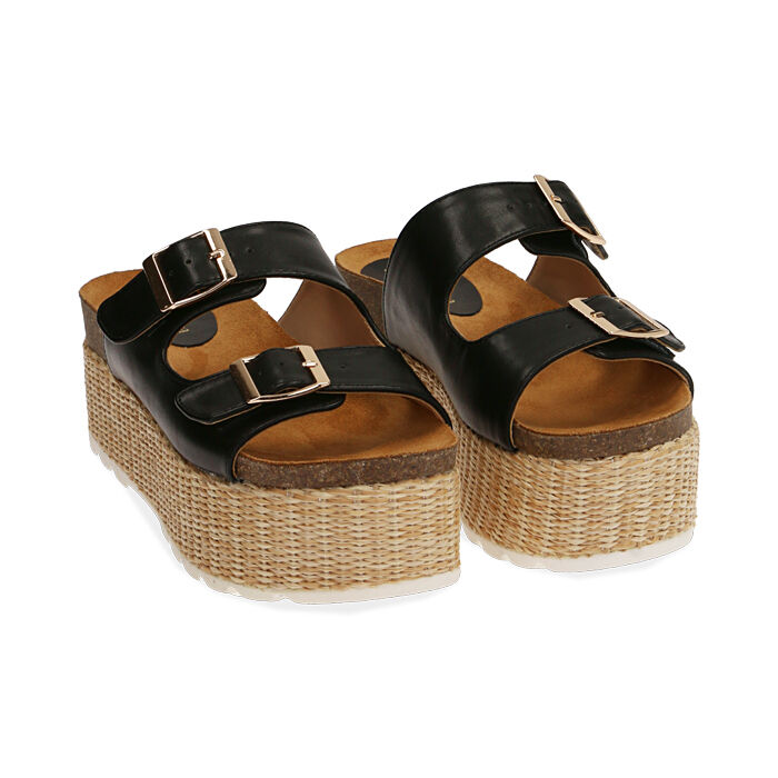 Sin aliento dedo índice Producción Zapatillas negras, plataformas 6,5 cm | Primadonna Collection