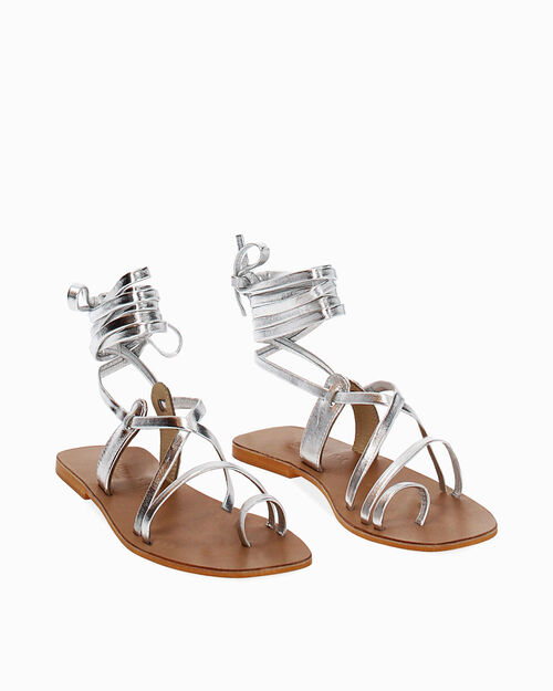 ZAPATOS FLAT PIEL ARGE, SILVER
