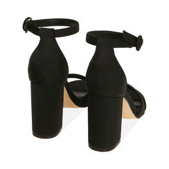 Sandali neri in tessuto, tacco 9 cm, Primadonna, 212783454LYNERO036, 003 preview