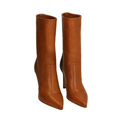 Ankle boots cognac in pelle, tacco 10 cm , SPECIAL SALE, 19L630061PECOGN036, 002 preview