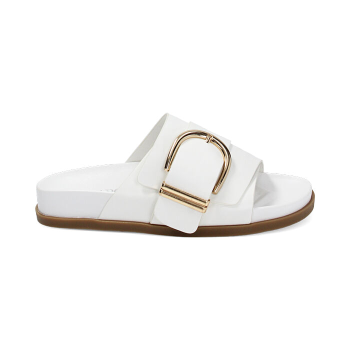 Sandali bassi donna bianchi con fibbia Primadonna Collection